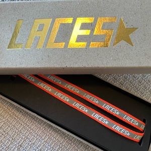 NWT Golden Goose Neon Orange Reflective Laces with Laces Print 130 CM